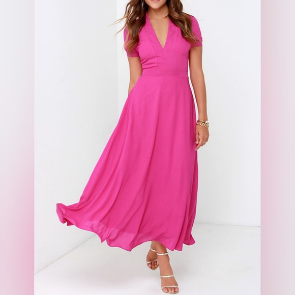 Lulus Dresses & Skirts - Lulus Take a Twirl Fuchsia Midi Dress